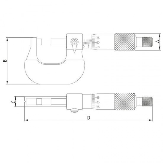 MICROMETRO EXTERNO CAPACIDADE 0-25 MM TRAMONTINA