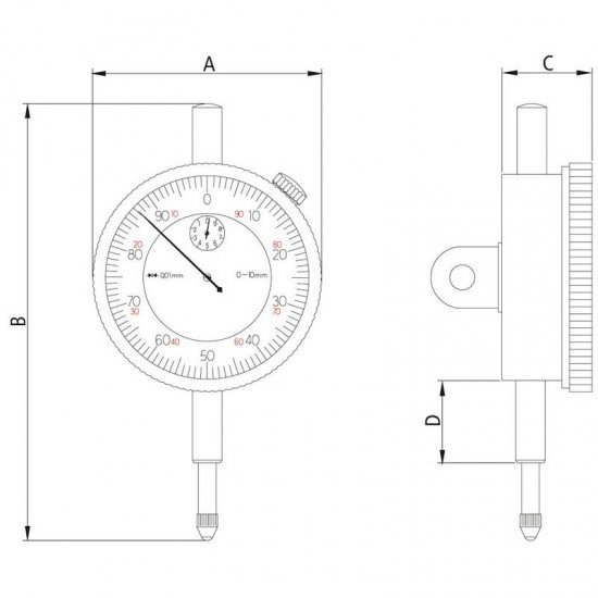 RELOGIO COMPARADOR CAPACIDADE 5 MM TRAMONTINA