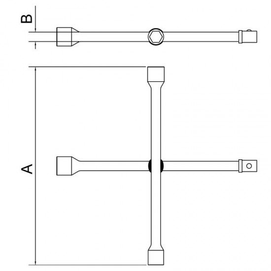 CHAVE DE RODA CRUZ COM ENCAIXE DE 1 2 17X19X21 MM TRAMONTINA