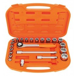 MALETA COM SOQUETES SEXTAVADOS E ACESSORIOS 1 2 MILIMETROS - 22 PECAS TRAMONTINA