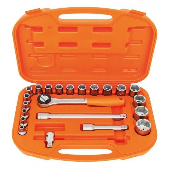 MALETA COM SOQUETES SEXTAVADOS E ACESSORIOS 1 2 MILIMETROS - 22 PECAS TRAMONTINA