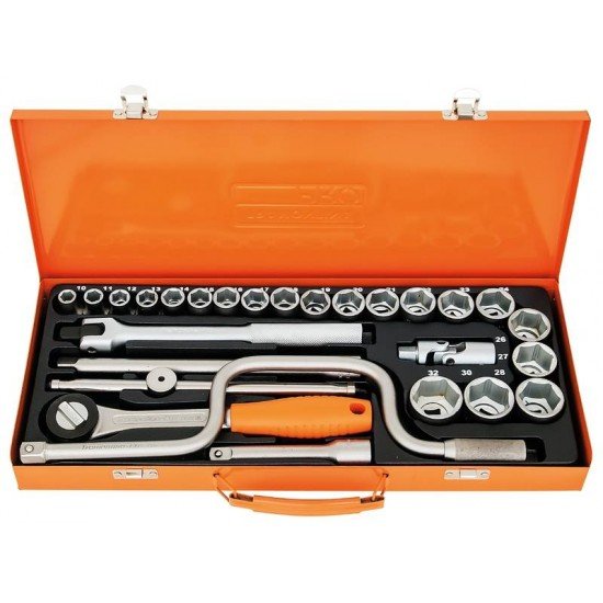 MALETA COM SOQUETES SEXTAVADOS E ACESSORIOS 1 2 MILIMETROS - 27 PECAS TRAMONTINA