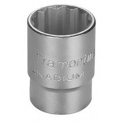 SOQUETE ESTRIADO EM ACO CROMO VANADIO 19 MM - ENCAIXE 1 2 TRAMONTINA