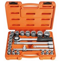 MALETA COM SOQUETES ESTRIADOS E ACESSORIOS 1 2 MILIMETROS - 22 PECAS TRAMONTINA