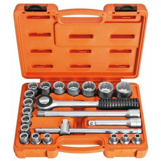 MALETA COM SOQUETES ESTRIADOS E ACESSORIOS 1 2 MILIMETROS - 22 PECAS TRAMONTINA