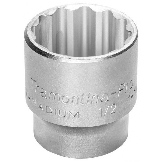 SOQUETE ESTRIADO EM ACO CROMO VANADIO 1 - ENCAIXE 1 2 TRAMONTINA