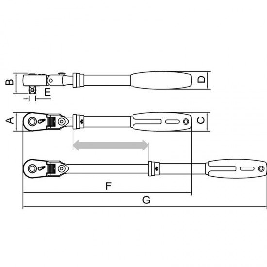 CATRACA TELESCOPICA CABECA FLEXIVEL - ENCAIXE 1 2 TRAMONTINA