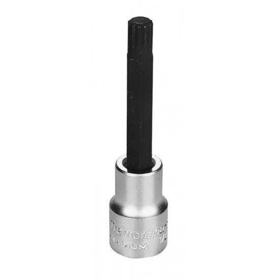 SOQUETE LONGO EM ACO CROMO VANADIO PONTA MULTIDENTADA 10 MM - ENCAIXE 1 2 TRAMONTINA