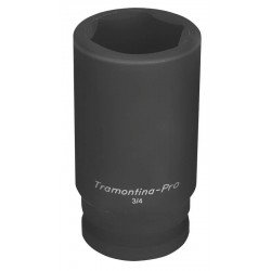 SOQUETE DE IMPACTO SEXTAVADO LONGO EM ACO CROMO MOLIBDENIO 32 MM - ENCAIXE 3 4 TRAMONTINA