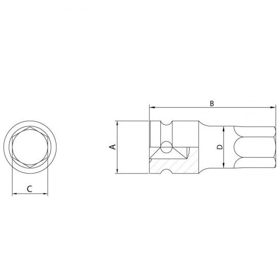 SOQ. IMPACTO 1/2  COM PONTA HEX. 4MM TRAMONTINA