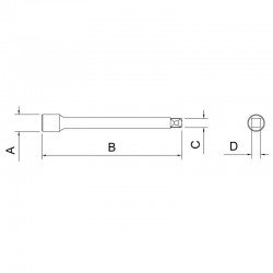 EXTENSAO FORJADA EM ACO CROMO VANADIO 8 - ENCAIXE 1 TRAMONTINA