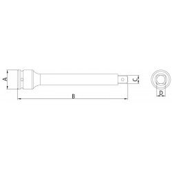 EXTENSAO EM ACO CROMO MOLIBDENIO 3 - ENCAIXE 1 2 TRAMONTINA