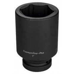 SOQUETE DE IMPACTO SEXTAVADO LONGO EM ACO CROMO MOLIBDENIO 50 MM - ENCAIXE 1 TRAMONTINA