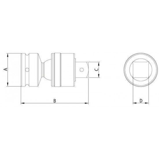 JUNTA UNIVERSAL EM ACO CROMO MOLIBDENIO - ENCAIXE 1 TRAMONTINA