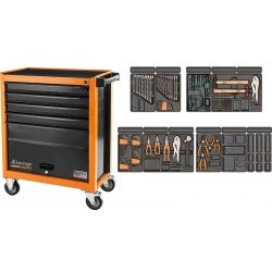 CARRO PARA FERRAMENTAS 5 GAVETAS E 1 PORTA 115 PECAS TRAMONTINA