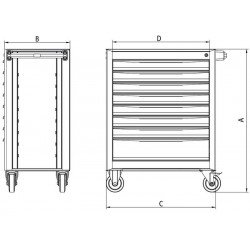 CARRO PARA FERRAMENTAS 8 GAVETAS 115 PECAS TRAMONTINA