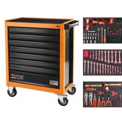 CARRO PARA FERRAMENTAS 8 GAVETAS 115 PECAS TRAMONTINA