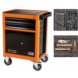 CARRO PARA FERRAMENTAS 2 GAVETAS E 2 PORTAS 26 PECAS TRAMONTINA