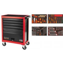 CARRO PARA FERRAMENTAS 5 GAVETAS E 1 PORTA 95 PECAS TRAMONTINA