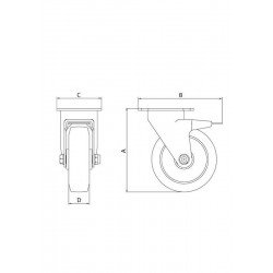 RODIZIO ARTICULADO PARA CARROS ADVANTAGE - 125MM TRAMONTINA