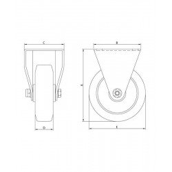 RODIZIO FIXO PARA CARRO ORGANIZADOR - 125MM TRAMONTINA