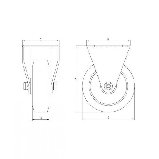 RODIZIO FIXO PARA CARRO ORGANIZADOR - 125MM TRAMONTINA