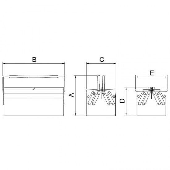 CAIXA PARA FERRAMENTAS 3 GAVETAS, ALCAS FLEXIVEIS TRAMONTINA