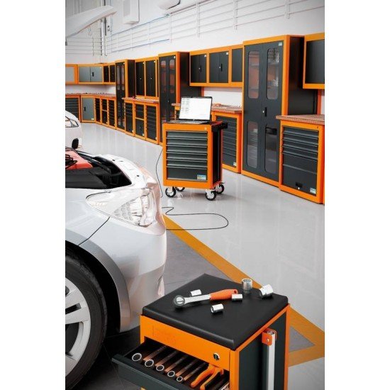 ARMARIO PARA FERRAMENTAS COM 1 PORTA E VISOR AZUL TRAMONTINA