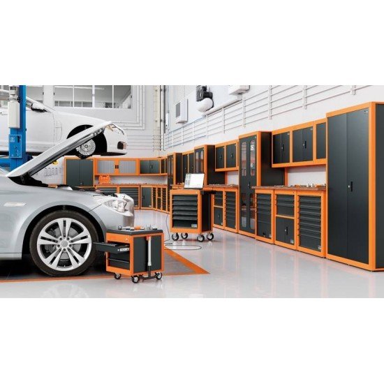 ARMARIO VERTICAL PARA FERRAMENTAS 2 PORTAS COM VISORES E 5 GAVETAS TRAMONTINA