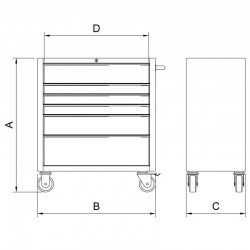 CARRO EM ACO INOX 6 GAVETAS TRAMONTINA