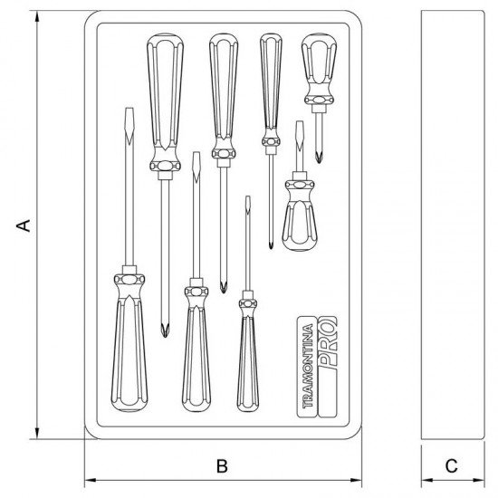 MODULO COM CHAVES DE FENDA 8 PECAS TRAMONTINA