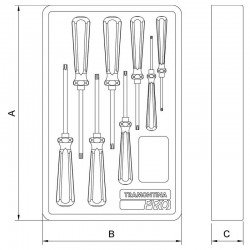 MODULO COM CHAVES TRAFIX COM CABO 8 PECAS TRAMONTINA