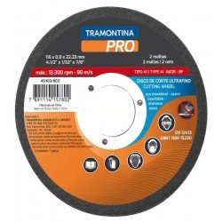 DISCO DE CORTE ULTRAFINO PARA ACO INOX 4 1 2 TRAMONTINA