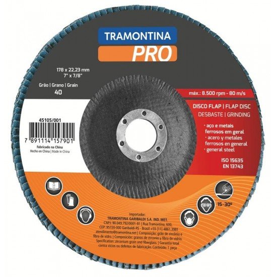 DISCO FLAP 7 - GRAO 60 TRAMONTINA