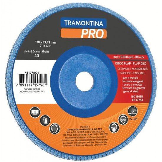 DISCO FLAP 7 - GRAO 60 TRAMONTINA