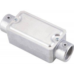 CONDULETE EM ALUMINIO TIPO C DE 1 2 TAMPA ESTAMPADA ROSCA BSP SEM PINTURA TRAMONTINA