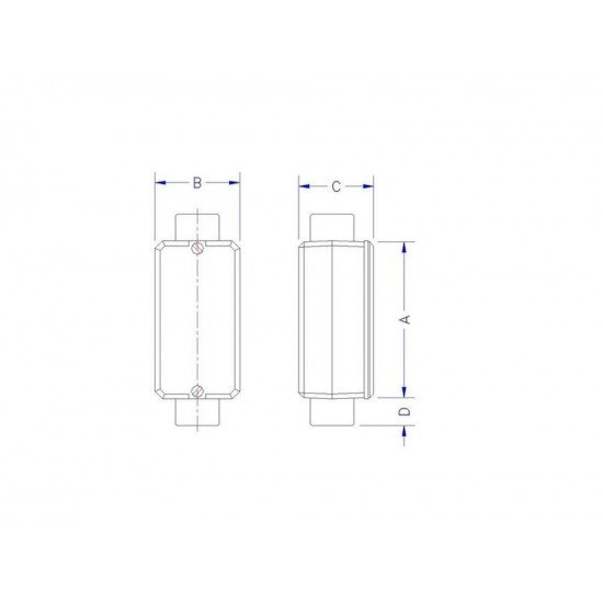 CONDULETE EM ALUMINIO TIPO C DE 2 COM TAMPA SEM ROSCA SEM PINTURA TRAMONTINA