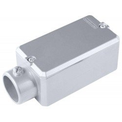 CONDULETE EM ALUMINIO TIPO E 1.1 2 COM ROSCA BSP COM TAMPA E COM PINTURA EPOXI TRAMONTINA