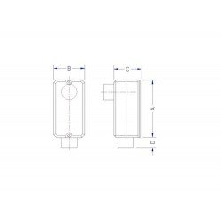 KIT 6 UNI CONDULETE EM ALUMINIO TIPO LB DE 1 SEM ROSCA SEM PINTURA TRAMONTINA