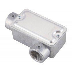 KIT 6 UNI CONDULETE EM ALUMINIO TIPO LL DE 1 2 TAMPA ESTAMPADA ROSCA BSP SEM PINTURA TRAMONTINA