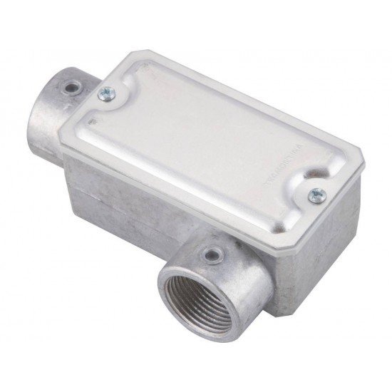 KIT 6 UNI CONDULETE EM ALUMINIO TIPO LL DE 1 TAMPA ESTAMPADA ROSCA BSP SEM PINTURA TRAMONTINA