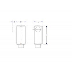 KIT 6 UNI CONDULETE EM ALUMINIO TIPO LR DE 4 COM TAMPA COM ROSCA BSP COM PINTURA EPOXI TRAMONTINA