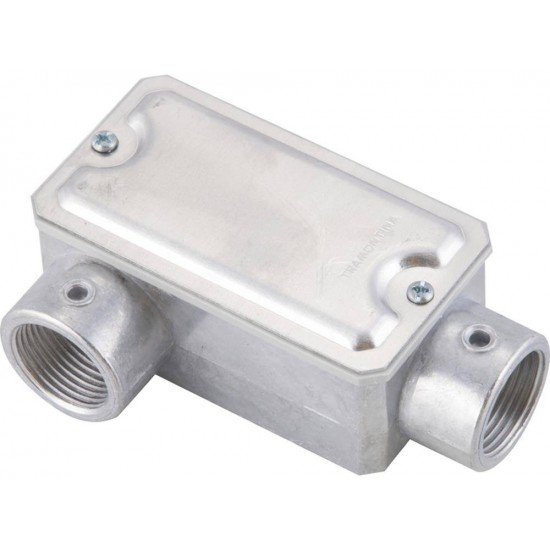 KIT 6 UNI CONDULETE EM ALUMINIO TIPO LR DE 1 2 TAMPA ESTAMPADA ROSCA BSP SEM PINTURA TRAMONTINA