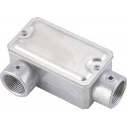 KIT 6 UNI CONDULETE EM ALUMINIO TIPO LR DE 1 TAMPA ESTAMPADA ROSCA BSP SEM PINTURA TRAMONTINA