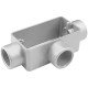 KIT 6 UNI CONDULETE EM ALUMINIO TIPO T DE 1 2 SEM ROSCA SEM PINTURA TRAMONTINA