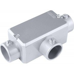 KIT 6 UNI CONDULETE EM ALUMINIO TIPO T DE 2.1 2 COM TAMPA SEM ROSCA COM PINTURA EPOXI TRAMONTINA