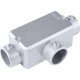 KIT 6 UNI CONDULETE EM ALUMINIO TIPO T DE 2.1 2 COM TAMPA SEM ROSCA COM PINTURA EPOXI TRAMONTINA