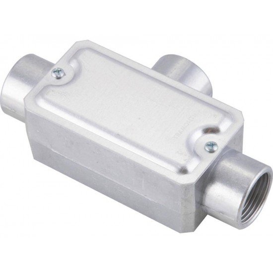 KIT 6 UNI CONDULETE EM ALUMINIO TIPO T DE 3 4 TAMPA ESTAMPADA ROSCA BSP SEM PINTURA TRAMONTINA