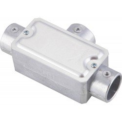 KIT 6 UNI CONDULETE EM ALUMINIO TIPO T DE 1 2 COM TAMPA ESTAMPADA SEM ROSCA SEM PINTURA TRAMONTINA