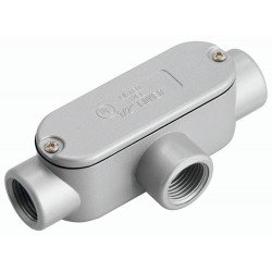 CONDULETE ALUMINIO TIPO T MOD.AMERICANO DE 1 TAMPA C ROSCA BSP C PINTURA EPOXI TRAMONTINA